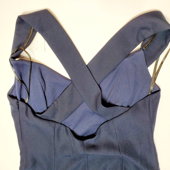 NWT Dessy Collection Off-the-Shoulder Criss Cross Back Trumpet Gown Sz 14 - Picture 8 of 11